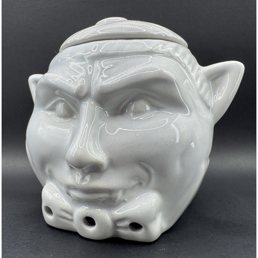 Ceramic Garlic Keeper Vampire Dracula White Gothic Whimsigoth Halloween Ceramic